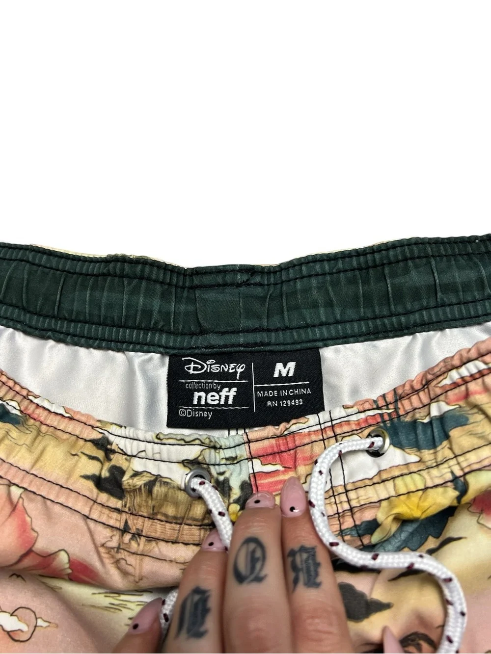 Disney x NEFF Pinocchio No Strings On Me Hawaiian Board Shorts M Y2K